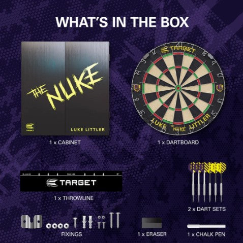 Target - Luke 'The Nuke' Littler - Dart Board and Cabinet Set