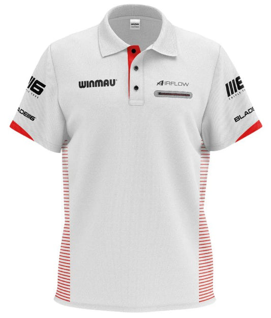 Winmau - Pro-Line Darts Polo Shirt - Blade 6 - White (STOCK ITEM)