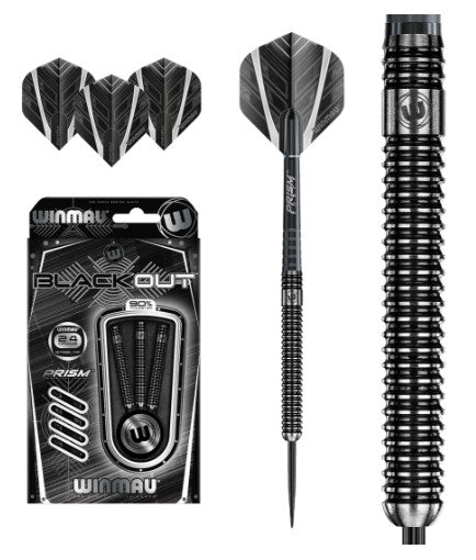 Winmau - Blackout - Steel Tip Darts - 90% Tungsten - Straight