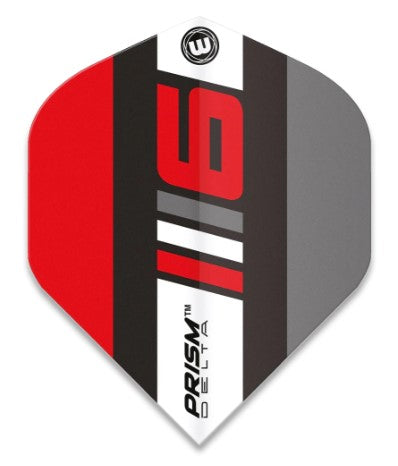 Winmau - Delta Dart Flights - 100 Micron - Blade 6 - Black/White/Red