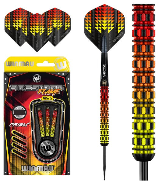 Winmau - Firestorm Flame - Straight - Steel Tip Darts - 90% Tungsten Alloy