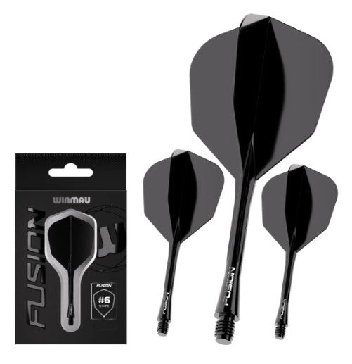 Winmau - Fusion - Intergrated Flight & Shaft - No6 - Black