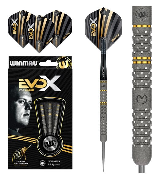 Winmau - Michael van Gerwen - 90% Tungsten - Steel Tip Darts - MVG - Evo X (STOCK ITEM)