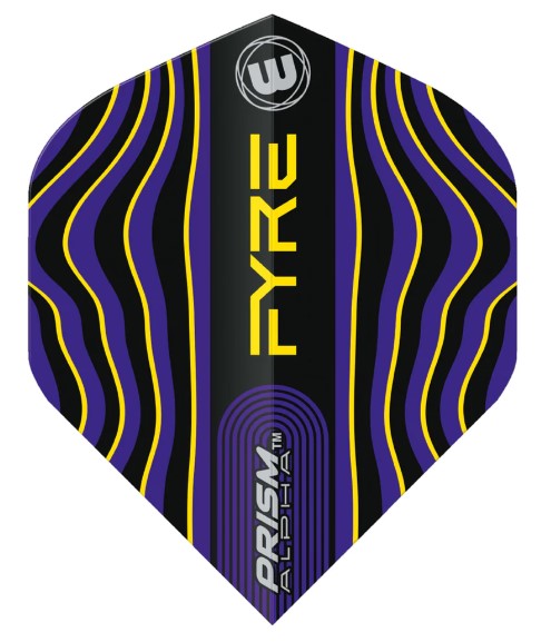 Winmau - Fyre - Black, Purple, Yellow - Pro Series - Prism Alpha Dart Flights