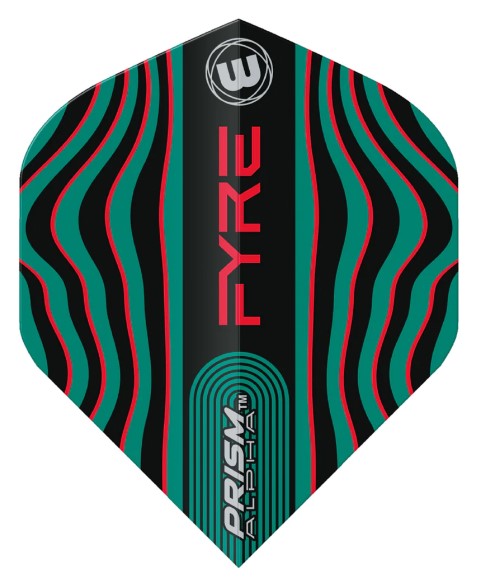 Winmau - Fyre - Black, Turquoise, Red - Pro Series - Prism Alpha Dart Flights