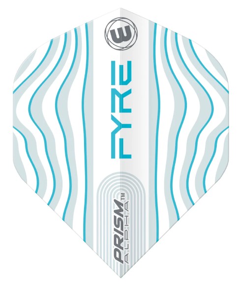 Winmau - Fyre - White, Aqua, Blue - Pro Series - Prism Alpha Dart Flights