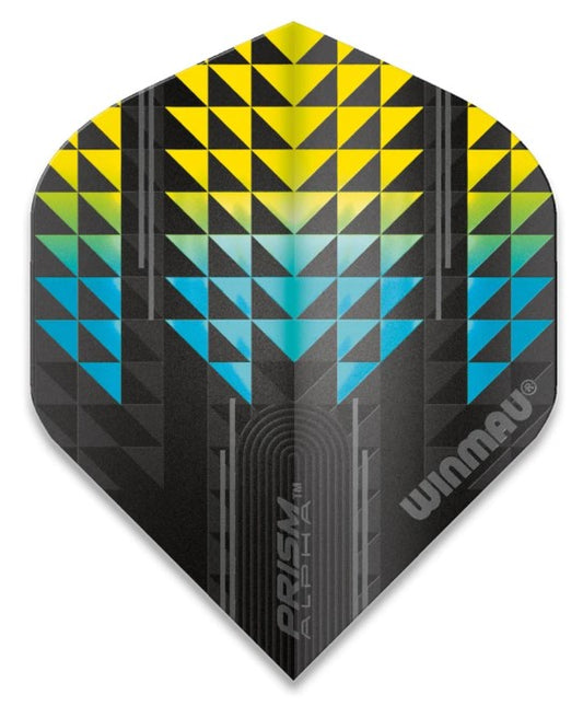 Winmau - Yellow & Blue - Prism Alpha Dart Flights - 100 Micron 6915-174