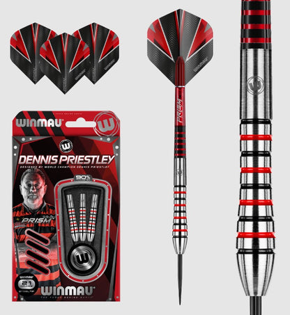 Winmau Dennis Priestley - Steel Tip Darts - 90% Tungsten Alloy