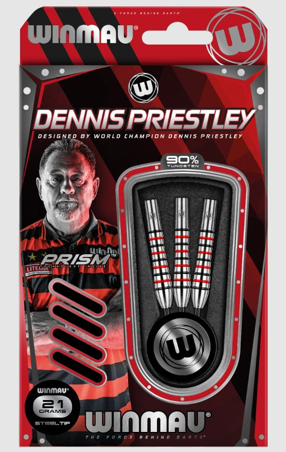 Winmau Dennis Priestley - Steel Tip Darts - 90% Tungsten Alloy