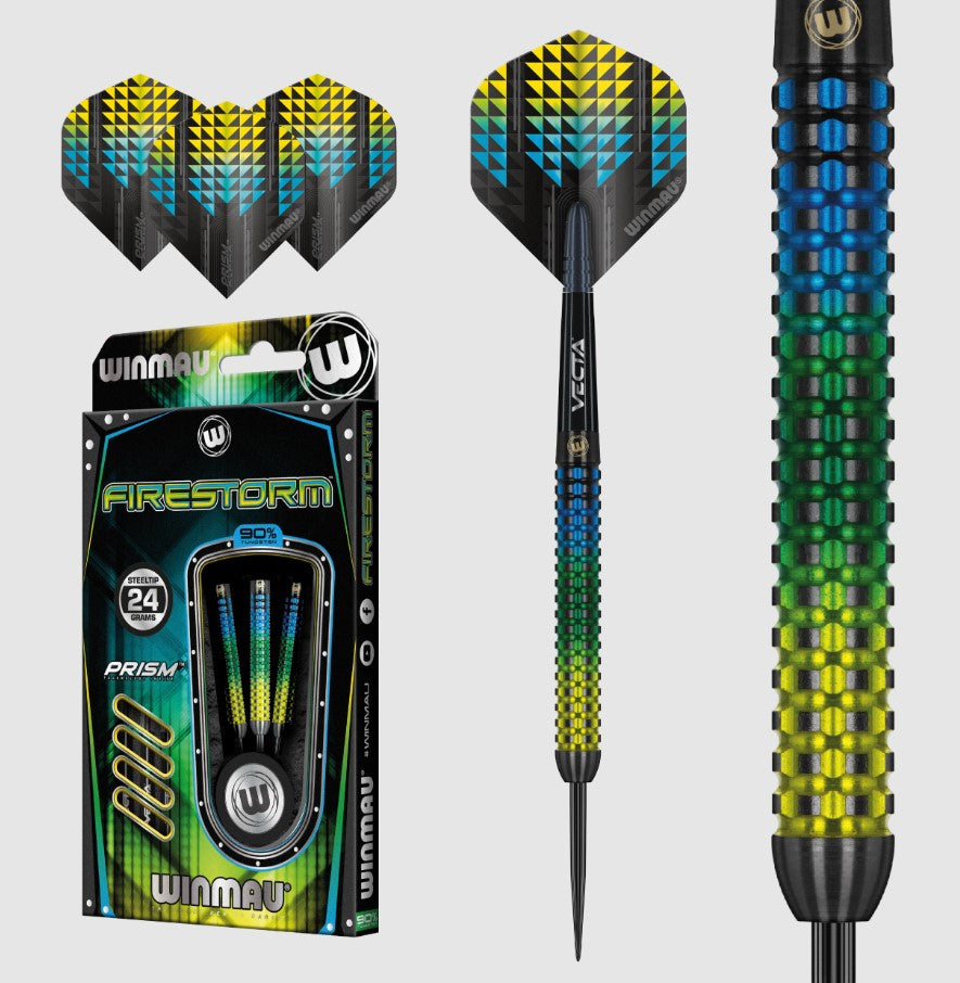 Winmau - Firestorm - Steel Tip Darts - 90% Tungsten Alloy