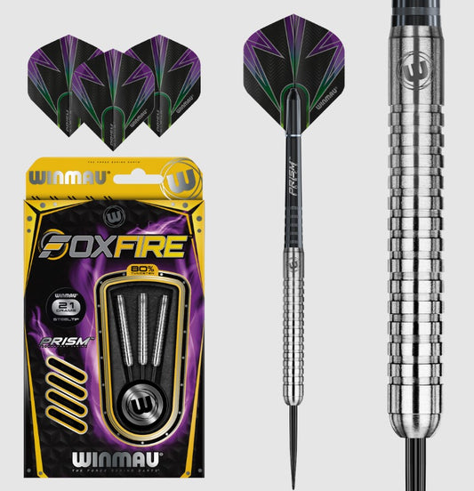 Winmau Foxfire - Straight Barrel - Steel Tip Darts - 80% Tungsten Alloy