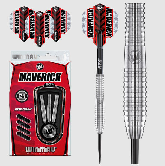 Winmau - Maverick - Steel Tip Darts - 80% Tungsten Alloy